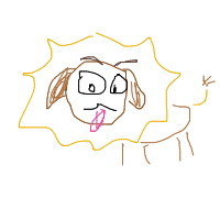 dog in costume drawing by larnlea22 in Artbitrator