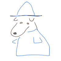 dog in costume drawing by slipperyeel in Artbitrator