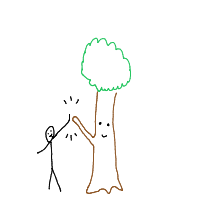 tree giving high five drawing by slipperyeel in Artbitrator