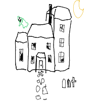 haunted house drawing by slipperyeel in Artbitrator