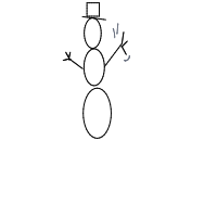 waving snowman drawing by slipperyeel in Artbitrator