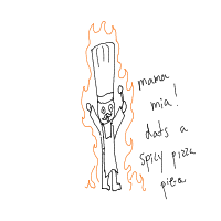 chef on fire drawing by slipperyeel in Artbitrator