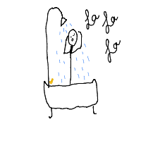 singing in shower drawing by slipperyeel in Artbitrator