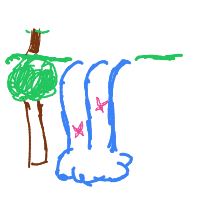 mystical waterfall drawing by Bri in Artbitrator