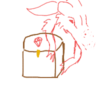 dragon guarding treasure drawing by brichu in Artbitrator