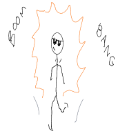 walking away from explosion drawing by slipperyeel in Artbitrator