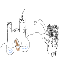 castle siege drawing by slipperyeel in Artbitrator