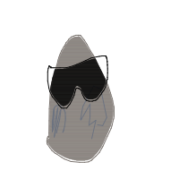 rock with sunglasses drawing by ashleyn in Artbitrator