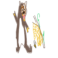 bear eating honey drawing by ashleyn in Artbitrator