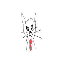cat with tie drawing by ashleyn in Artbitrator