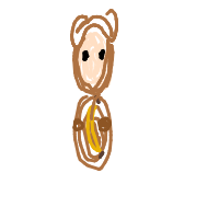 monkey with banana drawing by hehe in Artbitrator