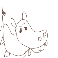 hippo drawing by minimin in Artbitrator