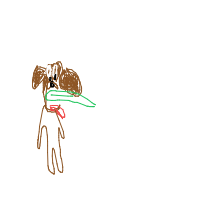 dog catching frisbee drawing by ashleyn in Artbitrator