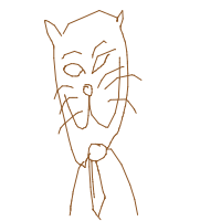 cat with tie drawing by ashleyn in Artbitrator