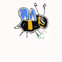 bee carrying flower drawing by guest-cwm4knbh0 in Artbitrator