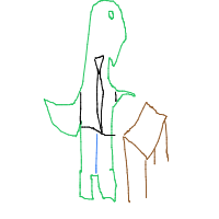 dinosaur in modern office drawing by extremjuan in Artbitrator