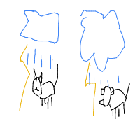 raining cats and dogs drawing by extremjuan in Artbitrator