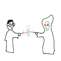 wizard duel drawing by larnlea22 in Artbitrator
