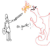 knight vs dragon drawing by larnlea22 in Artbitrator