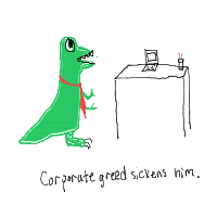 dinosaur in modern office drawing by larnlea22 in Artbitrator