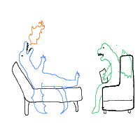 dragon in therapy drawing by larnlea22 in Artbitrator