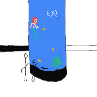 mermaid at aquarium drawing by larnlea22 in Artbitrator