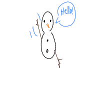 waving snowman drawing by sakuruiii in Artbitrator