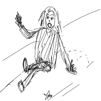 slipping on banana peel drawing by muhjoy in Artbitrator