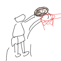 basketball dunk drawing by minimin in Artbitrator