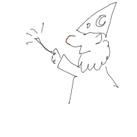 wizard casting spell drawing by flea in Artbitrator
