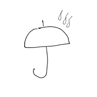 umbrella in rain drawing by flea in Artbitrator