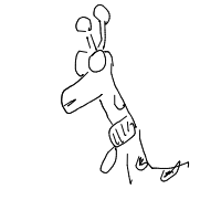 giraffe with scarf drawing by flea in Artbitrator
