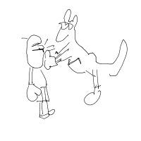 kangaroo boxing drawing by flea in Artbitrator
