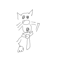 cat with tie drawing by flea in Artbitrator