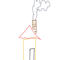 house with chimney drawing by ssss in Artbitrator