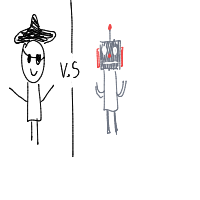 pirate vs robot drawing by ssss in Artbitrator