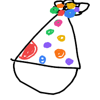 party hat drawing by minimin in Artbitrator