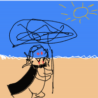 vampire at beach drawing by minimin in Artbitrator
