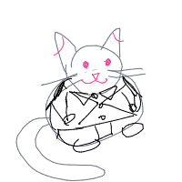 cat wearing suit drawing by minimin in Artbitrator
