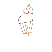 cupcake with cherry drawing by dazai in Artbitrator