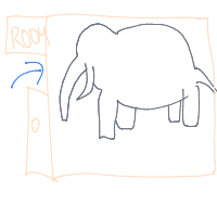 elephant in room drawing by dazai in Artbitrator