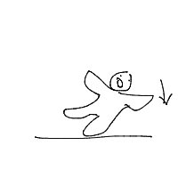 person falling over drawing by raoo in Artbitrator