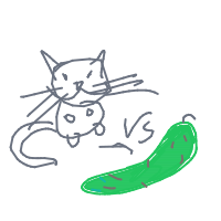 cat vs cucumber drawing by minimin in Artbitrator