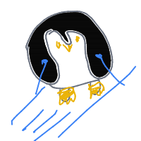 penguin sliding drawing by minimin in Artbitrator