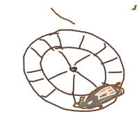 hamster on wheel drawing by minimin in Artbitrator