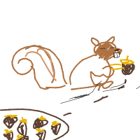 squirrel stealing food drawing by minimin in Artbitrator