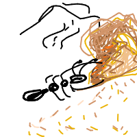 ant carrying giant crumb drawing by minimin in Artbitrator