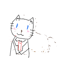 cat with tie drawing by hhhtyf in Artbitrator