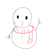 waving snowman drawing by hhhtyf in Artbitrator