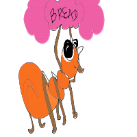 ant carrying giant crumb drawing by inkypetals in Artbitrator